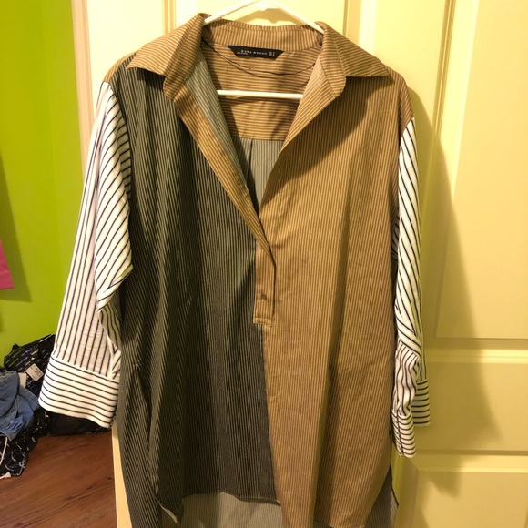 Zara Tops - Zara striped hi-lo blouse